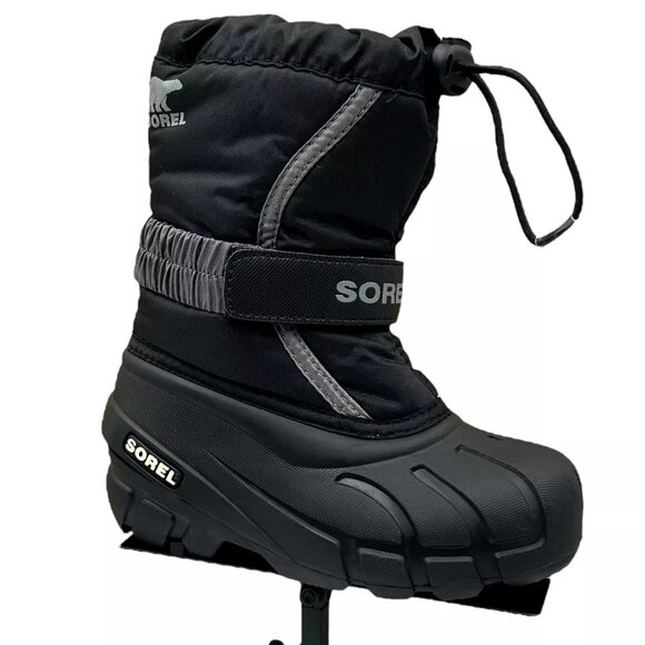 Sorel Other - Sorel Toddler Boy's Winter Snow Boots Size 10 Black/Gray Insulated Waterproof